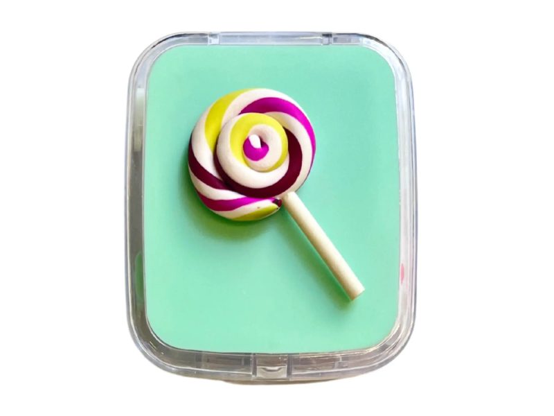 Sada na ukladanie kontaktných šošoviek Lollipop figúrka, farba:: Zelená