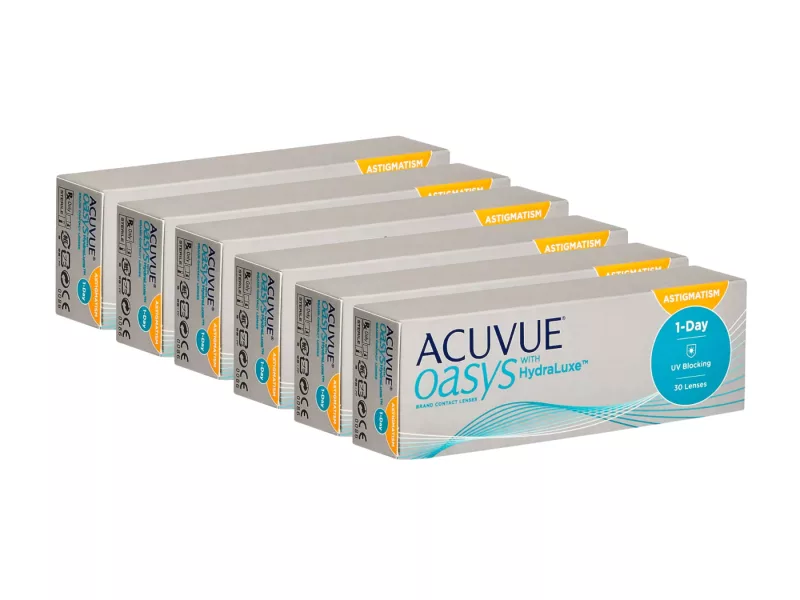 Acuvue Oasys 1-Day For Astigmatism With Hydraluxe (180 šošovky)