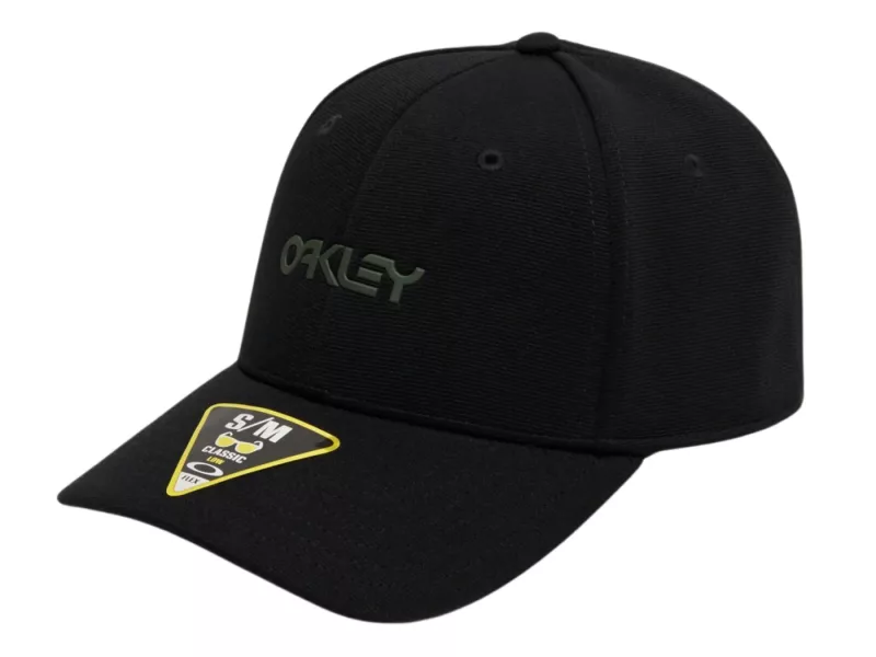 Oakley 912209-02E 6 Panel Stretch Metallic Hat Blackout L/XL